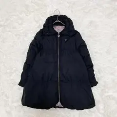 【美品】メゾピアノ ダウンコート フリル リボン ビジュー ハート刺繍