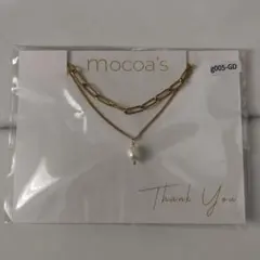 mocoa's パールチェーン　レイヤードネックレス　ゴールドg005-GD