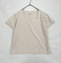 OHOTORO アイボリー ベージュ 半袖Tシャツ シンプル カットソーのサムネイル