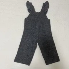 ZARA フリル付きニットオーバーオール92cm グレー