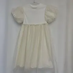 チュールワンピース 140 半袖 オフホワイト アプレレクール