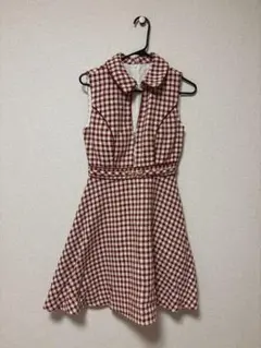 チェック柄ノースリーブドレス