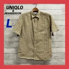 UNIQLOxJWANDERSON 半袖シアサッカーシャツ メンズ L ベージュのサムネイル