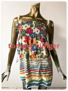 ☘️T22976☘️tommy hilfiger 花柄 ベアトップ ワンピース Mのサムネイル