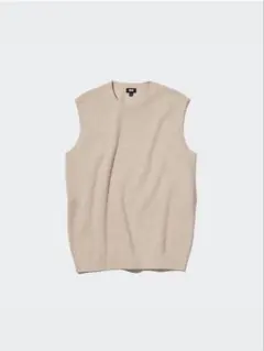UNIQLO ウォッシャブルクルーネックベスト M［ベージュ］