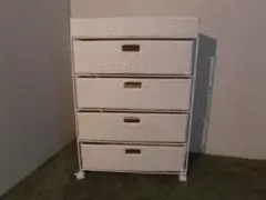 アウトレット【送料無料・新品】ラタン風★サニタリー★ワイドランドリーチェスト