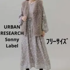 美品 アーバンリサーチサニーレーベル MIXプリントヨークワンピース F