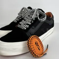 バンズ ポーター オールドスクール スニーカー シューズ ブラック オレンジ