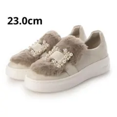 ＋diana プラスダイアナ　スクエアバックルエコファースリッポン