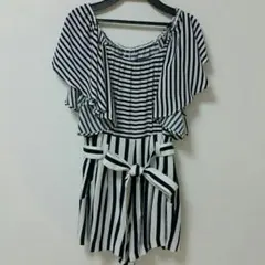 ❤雑誌掲載♥2wayできるsnidelのボーダーストライプロンパース