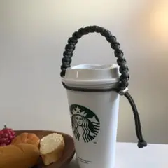 ハンドメイド　パラコード　ドリンクホルダー　カーキ
