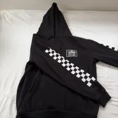 VANSパーカー ブラック チェッカー Mサイズ