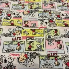 スヌーピー コミックプリント 綿生地 はぎれ　布