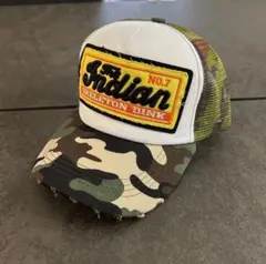 新品未使用 メッシュ ロゴ キャップ 迷彩　 帽子 アメカジ トラッカー