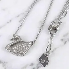 美品✨️スワロフスキー スワン 白鳥 パヴェ 刻印 ネックレス クリアクリスタルのサムネイル