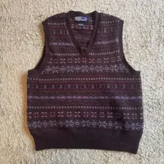 ラルフローレン　フェアアイル　ウール　ベスト　ブラウン　ポロ