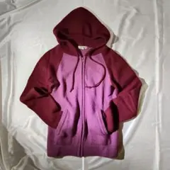 【00's】Raglan Sleeve Knit Zip-Up Hoodie