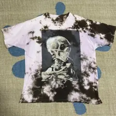 ゴッホ　タバコをくわえた頭蓋骨 tシャツ Lサイズのサムネイル