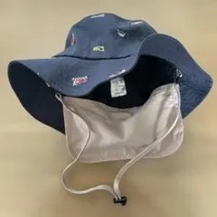 【美品】54センチ　はたらくくるま　日除首紐付き　キッズ　帽子