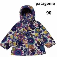 パタゴニア ベビー シンチラ フリースジャケット 2T 花柄 総柄 パープルのサムネイル