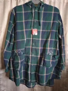 ドラッグストアーズ■フード付きチェック柄羽織りシャツ薄手■今季新作■新品！