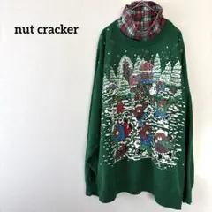 ナットクラッカー クリスマス柄 スウェット 緑 L相当