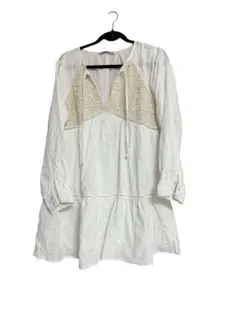 ZARA ホワイト レースチュニック L