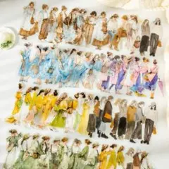 風と歩く旅路 コラージュ素材 シール 女の子 6種 120枚 まとめ売り