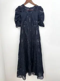 Dorry Doll ヴィンテージレースボリューム袖ワンピースドレス ブルー M