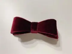 バーガンディ リボン型　バレッタ　匿名配送