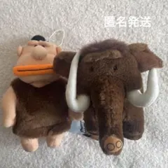 日清カップヌードル《hungry？world 》マンモス＆原始人　ぬいぐるみペア