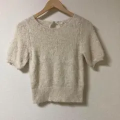 PROPORTION BODY DRESSING モヘア混紡 半袖ニット