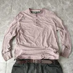 Hanes ヘインズ ヘンリーネック ブラウン グランジ archive y2k - メルカリ