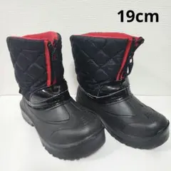 キッズ用　子供用　スノーブーツ　長靴　19.0cm　ブラック　レッド