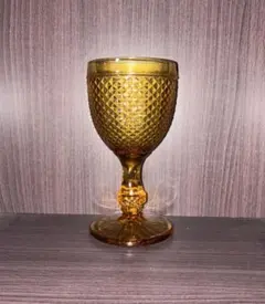 バカラ ディアマンビゾー　琥珀色被せ　ワイングラス 特大サイズ 希少シリーズ