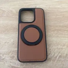 ブラウンレザー風マグネットiPhoneケース