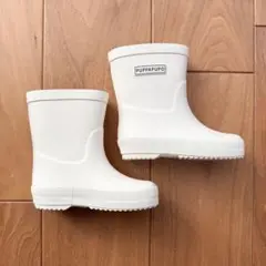 PUPPAPUPO シンプルデザイン 長靴 ホワイト 15cm