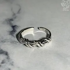 シルバー925 ツイスト 縄目 メンズ ユニセックス オープンリング R40