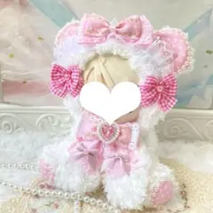 10cm おすわり ぬい服 イチゴ飴ネコちゃん にじぱぺっと しっぽ付き