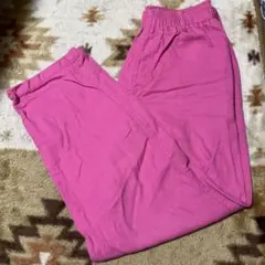 ピンク ロングパンツ ゴムウエスト