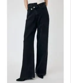moussy クロスウエストワイドストレートデニム