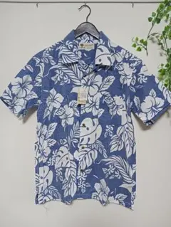 新品 ハイビスカス ボタニカル 半袖 コットン アロハシャツ LL メンズ XL