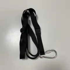 カラビナ付き ネックストラップ ブラック