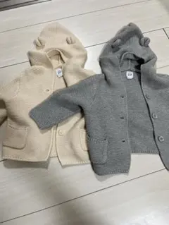 ベビーGAP ベビーギャップくま耳フード付きニットカーディガン6-12month