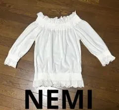NEMI 2WAYスカラップレース　ホワイトブラウス
