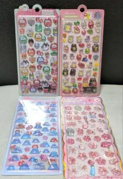 和柄　②　だるま　富士山　招き猫　おまけ　付き　さくら　ドロップシール　赤ベコ