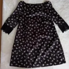 ジルスチュアート　ワンピース　ふんわりレースお袖　リボン柄