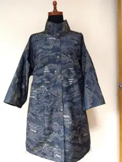 着物リメイク　大島紬のジャケットコート(no62)