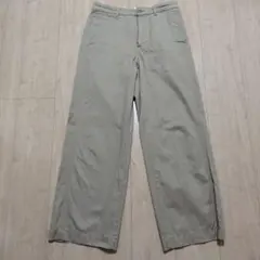 ベージュ コットン ワイドパンツ