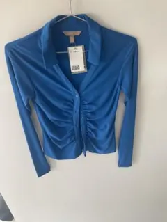 新品/未使用　H&M 青い長袖シャツ